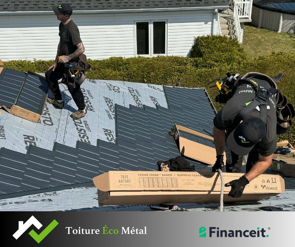 Projet de toiture métallique au Québec